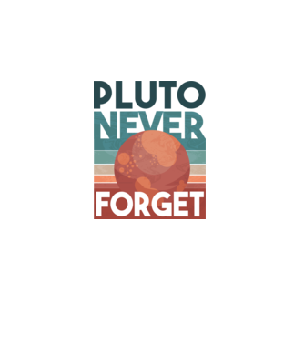 Pluto never forget model negru pe tricou