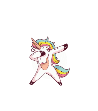 Unicorn DAB model negru pe tricou