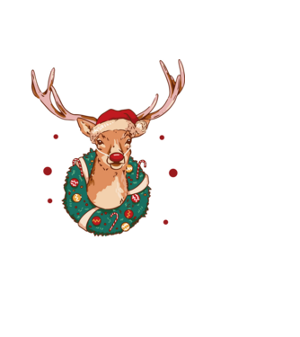 Oh deer, Christmas is here model negru pe tricou