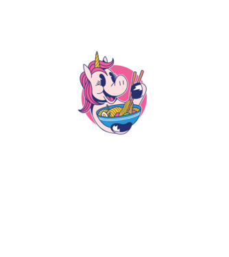 Unicorn Ramen model turcoaz pe tricou