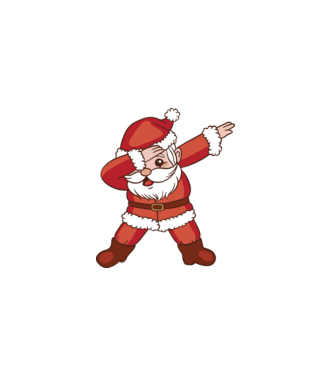 Santa Dab model alb pe tricou