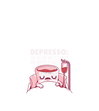 Depresso - Sentimentul când rămâi fără cafea model nisipiu pe tricou