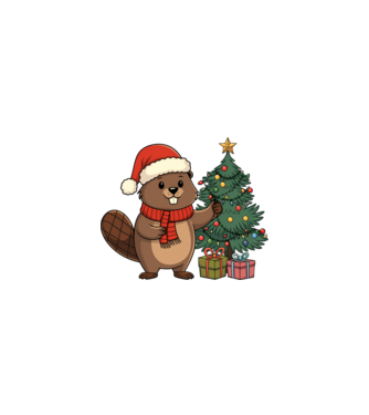 Bober Kurwa Christmas 2 model alb/roșu pe tricou