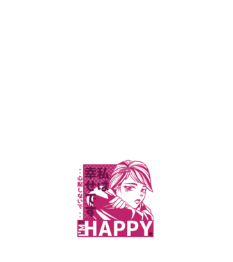 'I''m happy fată Anime antisocială' model alb pe tricou