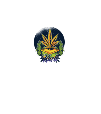 Marijuana Kush model albastru închis pe tricou