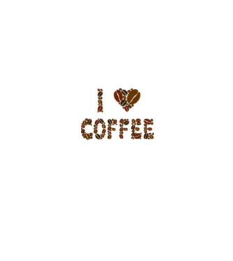I Love Coffee model alb pe tricou