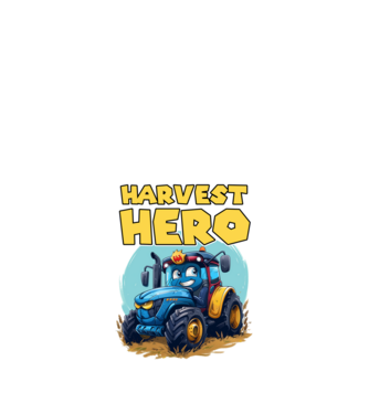 Harvest Hero Tractor model negru pe tricou