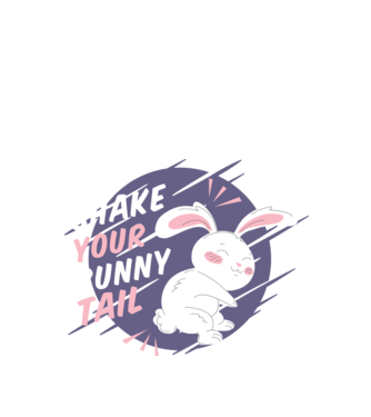Shake your bunny tail model negru pe tricou