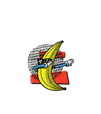Banană DAB model alb pe tricou