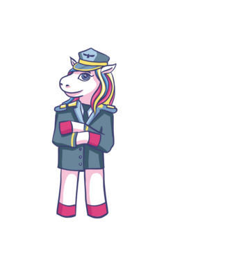 Unicorn Pilot model albastru închis pe tricou