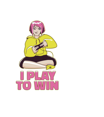 Anime fată Gamer model negru pe tricou