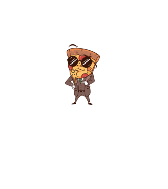 Agent de pizza în Costum model gri pe tricou