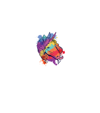Curcubeu colorat Unicorn tricou model alb pe tricou