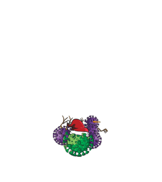 Christmas Covid model alb pe tricou