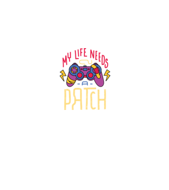 My life needs a patch Gamer model albastru jeanși pe tricou