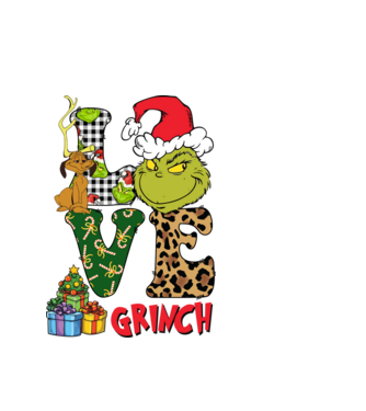 Love Grinch model alb pe tricou