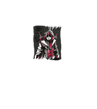 Războinic Anime model alb pe tricou