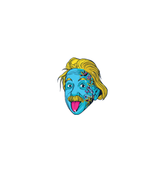 Hippy Albert Einstein model alb/roșu pe tricou