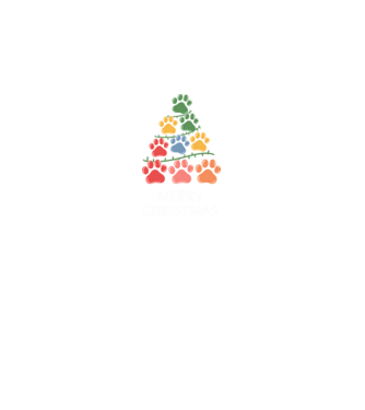 Merry Christmas Paws Negru model negru pe tricou