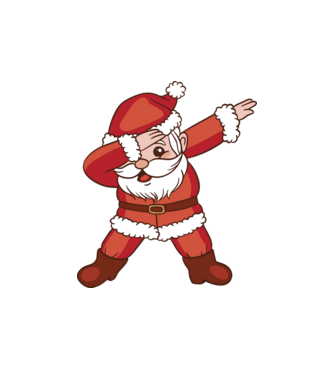 Santa Dab model alb pe tricou