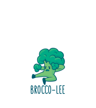 Brocco-Lee - Broccoli Karate model alb pe tricou