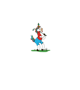 Unicorn jucător de golf model gri pe tricou
