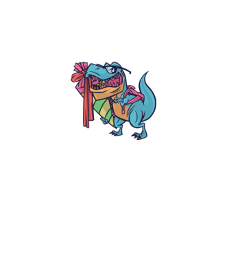 Elev T-rex model alb pe tricou