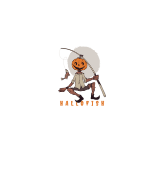 Hallofish - Pescar Halloween model albastru jeanși pe tricou
