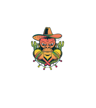 Gorila mexicană model nisipiu pe tricou