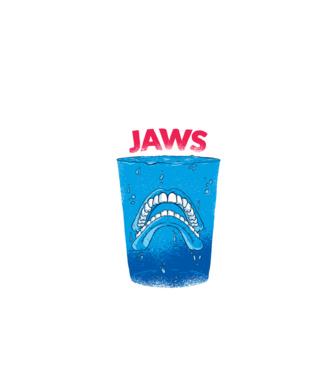 Jaws dinți tricou parodie model negru pe tricou