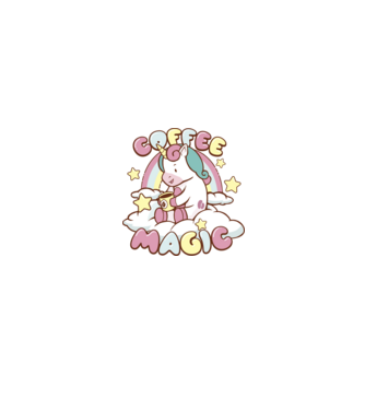 Cafea Magică Unicorn model negru pe tricou