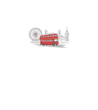 London Bus model alb pe tricou