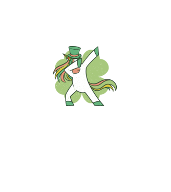 St Patrick Unicorn DAB model negru pe tricou