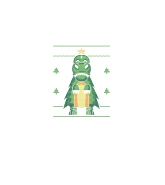 T-rex cu pulovăr urât model negru pe tricou