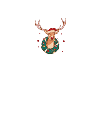 Oh deer, Christmas is here model negru pe tricou