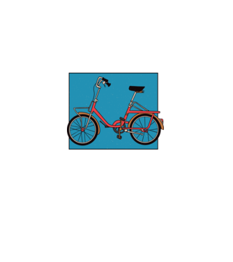Bicicletă Camping model alb pe tricou