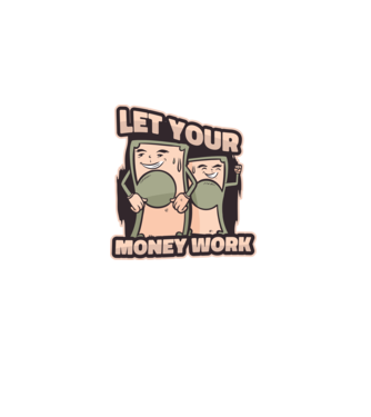 Let your money work model bordo pe tricou