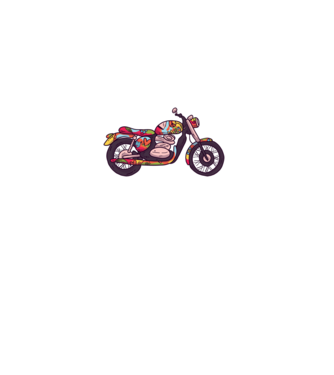 Motociclist Hippi model negru pe tricou