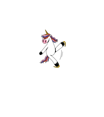 Unicorn cu Patine model gri pe tricou