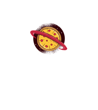Pizza Planetă model gri pe tricou
