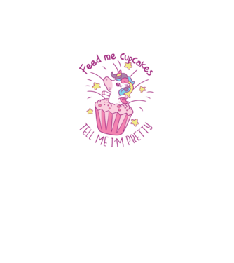 Unicorn Muffin model alb pe tricou