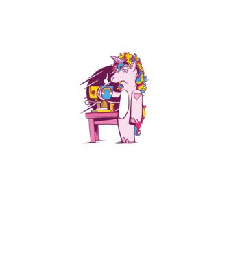 Unicorn Cafea model alb pe tricou