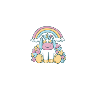Unicorn drăguț model alb pe tricou