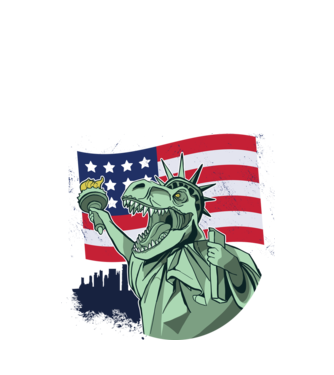 Ziua Independenței americane 4 iulie T-rex model alb pe tricou