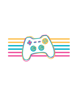 Gamer Controler Retro model alb pe tricou