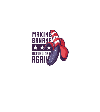 Make Banana Republican Again model gri pe tricou