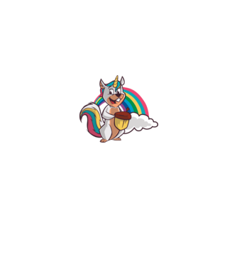 Unicorn drăguț Veveriță model alb pe tricou