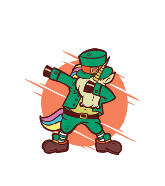 St Patrick Unicorn DAB model alb pe tricou