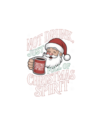Christmas Spirit Santa model alb pe tricou
