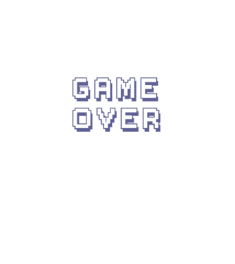 Game Over model alb pe tricou